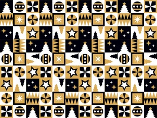 几何黑白黄图案纹理