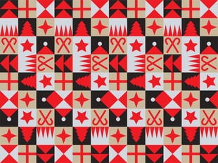 几何图案拼接的多彩织物