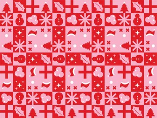 圣诞主题红色图案背景