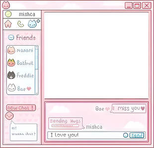 可爱粉色系聊天窗口界面