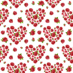 草莓爱心图案无缝背景