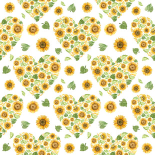 向日葵心形图案背景