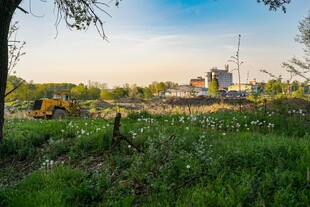 郊外田野中的施工场景