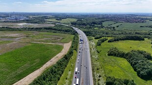 公路穿行绿野间