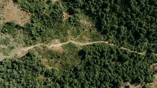 俯瞰山林间蜿蜒小路