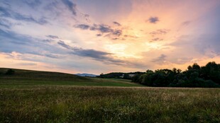 夕阳下的广袤原野