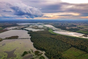 俯瞰广袤河流与葱郁大地