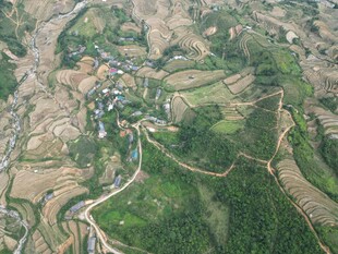 俯瞰多彩田园风光