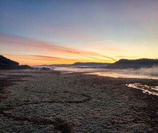 海滩日落美景 心形沙滩