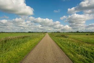乡间小路 绿野蓝天美景