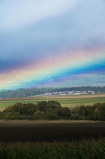 田野上空的绚丽彩虹