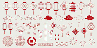 国风红色灯笼装饰