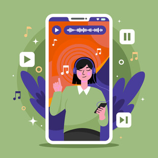 移动音乐流媒体概念