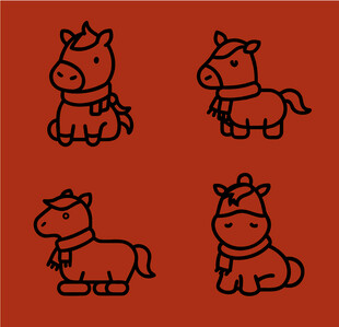 可爱卡通萌系小马