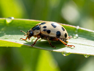 叶上的斑点瓢虫