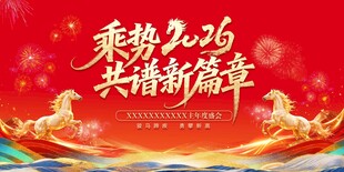 2026马年新春年会展板