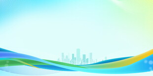 蓝绿黄渐变城市背景图