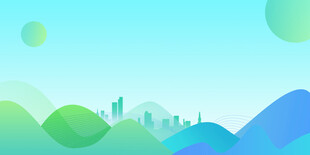 清新城市与自然风景图