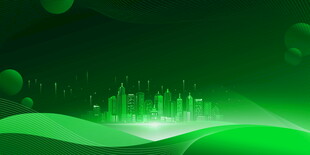 梦幻绿光城市景观背景