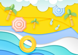 夏日海滩度假场景