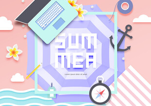 夏日海滩主题装饰元素