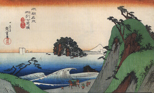 日式海景山水绘画作品