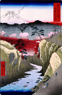 日本浮世绘风格山水图景