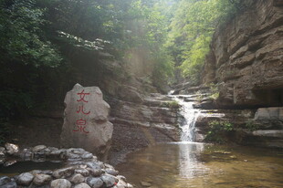 山间溪流旁的自然景致