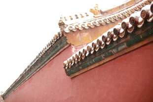 故宫红墙屋檐精美细节