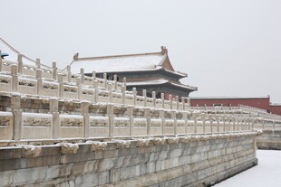 雪后故宫城墙景观