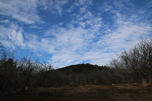 蓝天山林风景图