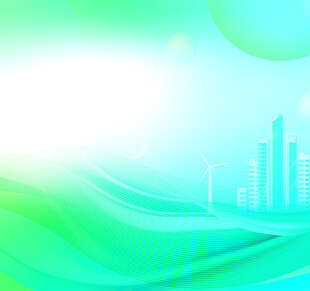 清新绿蓝城市风景背景图