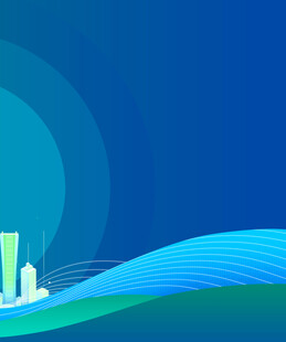 蓝色城市景观背景图