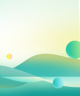 清新渐变风景抽象插画