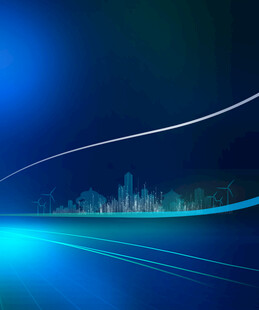 蓝色科技风城市线条背景