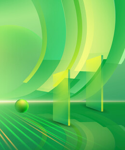 绿色动感抽象空间场景