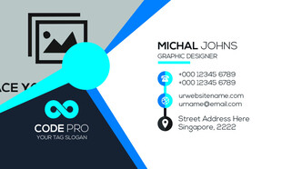 高档简约蓝色系名片模板