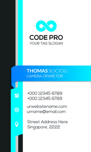 高档简约蓝色系名片模板