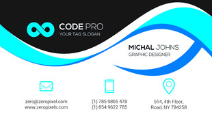 高档简约蓝色系名片模板