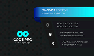 高档简约蓝色系名片模板