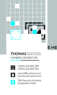 高档简约蓝色系名片模板