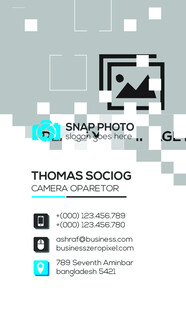 高档简约蓝色系名片模板