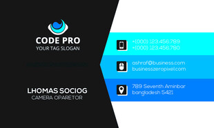 高档简约蓝色系名片模板