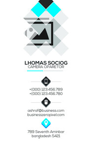 高档简约蓝色系名片模板