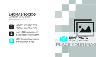 高档简约蓝色系名片模板