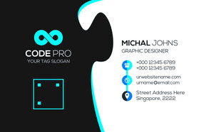 高档简约蓝色系名片模板