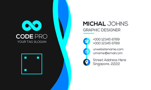 高档简约蓝色系名片模板