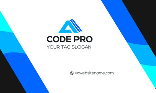 高档简约蓝色系名片模板