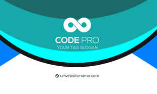 高档简约蓝色系名片模板