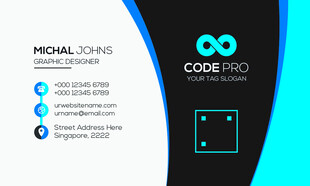 高档简约蓝色系名片模板